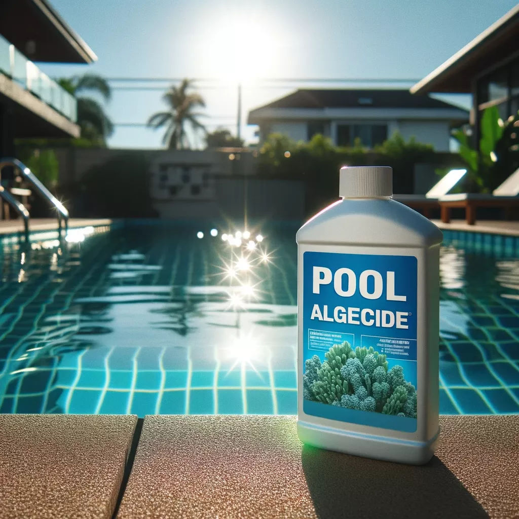 A swimming pool picture about algaecide